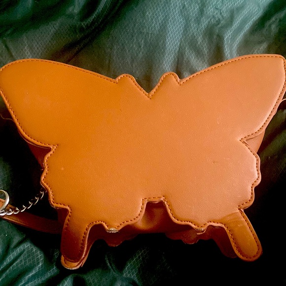 Butterfly purse. Embroidered, faux leather - Picture 2 of 2